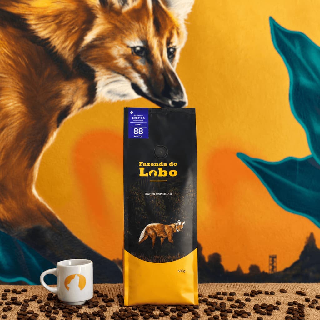Café Especial 88Pts Exótico 500g em Grãos 100% Arábica Fazenda do Lobo