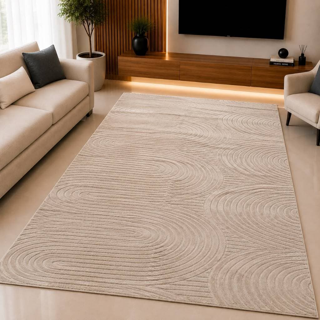 Tapete Moderno Indiano 3x2 p/ Decorar Sala de Estar Grande Antiderrapante