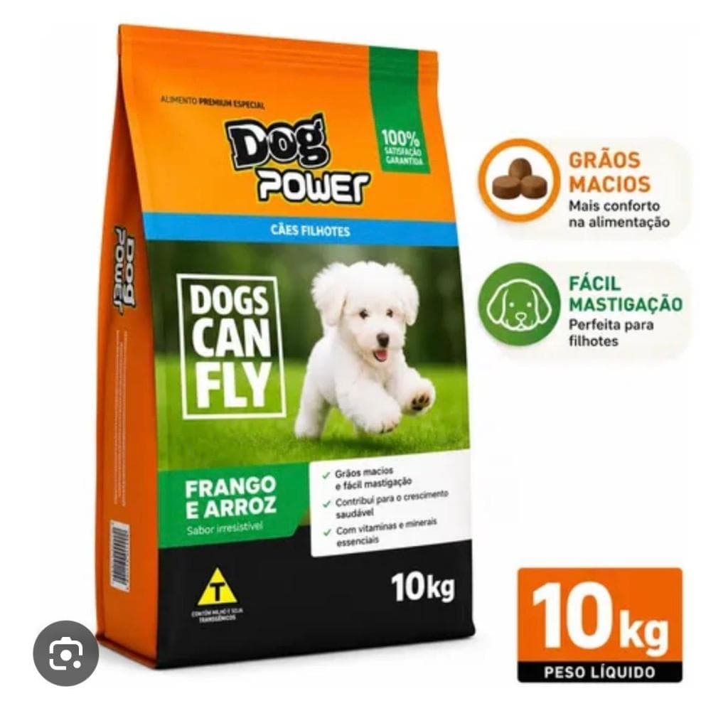 Ração Filhote Soft 10kg Dog Power Premium Para Cachorro Pequeno Filhotinho Frango com Arroz