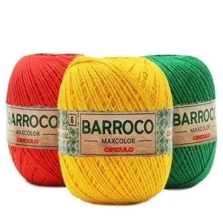 Barbante Barroco Maxcolor Círculo 4/6 200G 226Mts Algodão Para Tricô Para Crochê Para Decoração