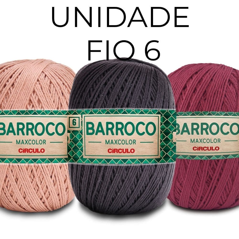 Fio Barroco Maxcolor 200g Círculo Barbante para Crochê Nº6 226m