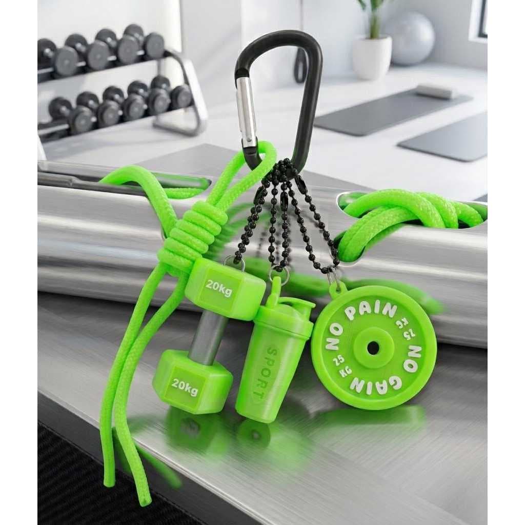 Chaveiro Fitness Academia Halter Anilha Coqueteleira Impressão 3D