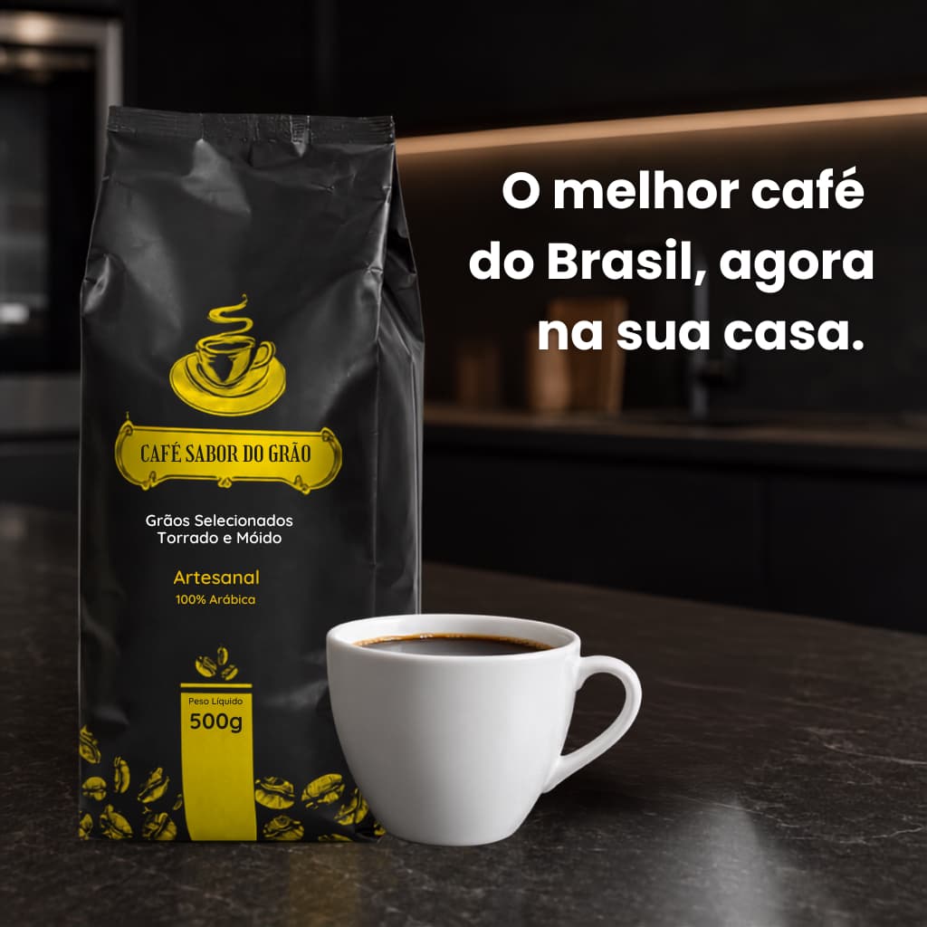 Cafe em Grãos Torrado Torra Media Arábica Em Grãos 500g Gourmet