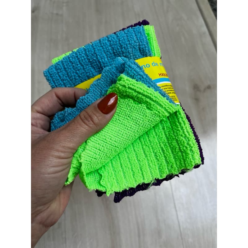 Kit 5 Panos de Microfibra Multiuso Alta Absorção para Limpeza Casa, Carro, Vidros e Espelhos 28x28cm Sem Fiapos