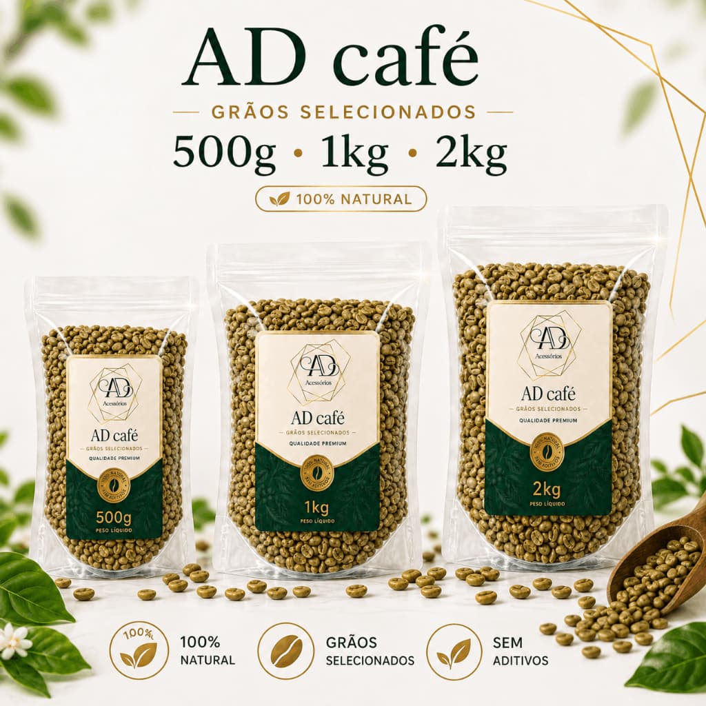 Café Cru 100% Arábica Grão Verde para Torra Café em Grãos Selecionados Premium Mineiro 500g 1kg 2kg