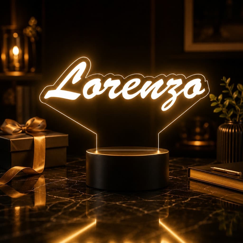 Luminária Led 3d | Nome Personalizado | Abajur Presente Criativo Decoração Multicores