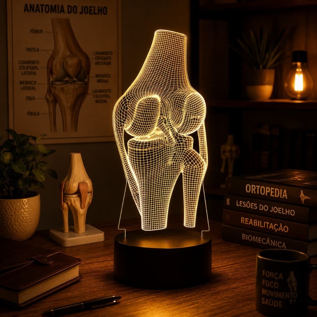 Luminária Led 3d | Joelho Ortopedista Médico | Abajur Presente Criativo Decoração Multicores