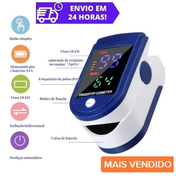 Lk87 Oxímetro de Dedo Digital Portátil Com Led Top