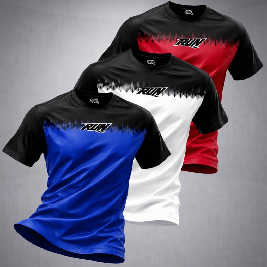 Kit 3 Camisetas Dry Fit Masculina Musculação Academia Treino Futebol Corrida Promoção
