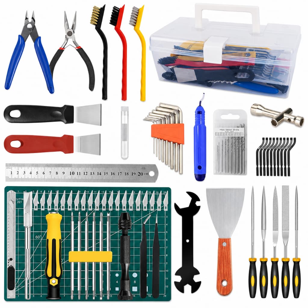 Kit Completo 99 Peças para Impressão 3D Ferramentas de Limpeza Acabamento Rebarbação Manutenção e Modelismo