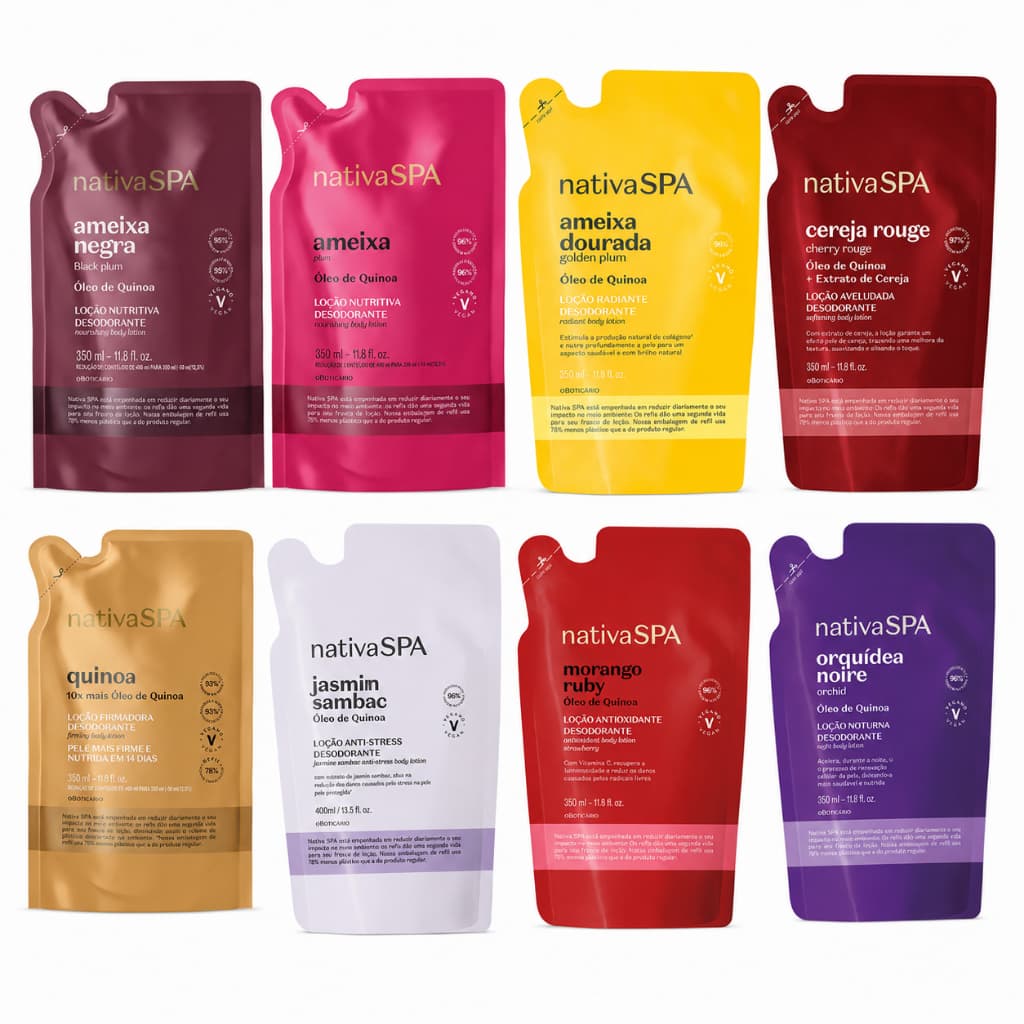 Refil Loção Hidratante Desodorante Corporal Nativa Spa 350ml VARIAS FRAGRÂNCIAS