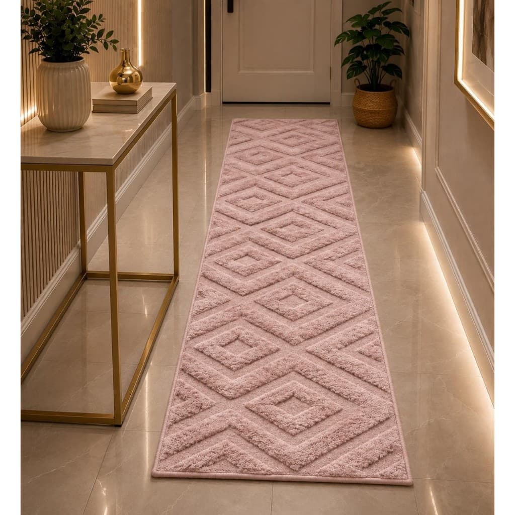Tapete 200x60cm Passadeira Antiderrapante Geométrico para Corredor Sala quarto Cozinha