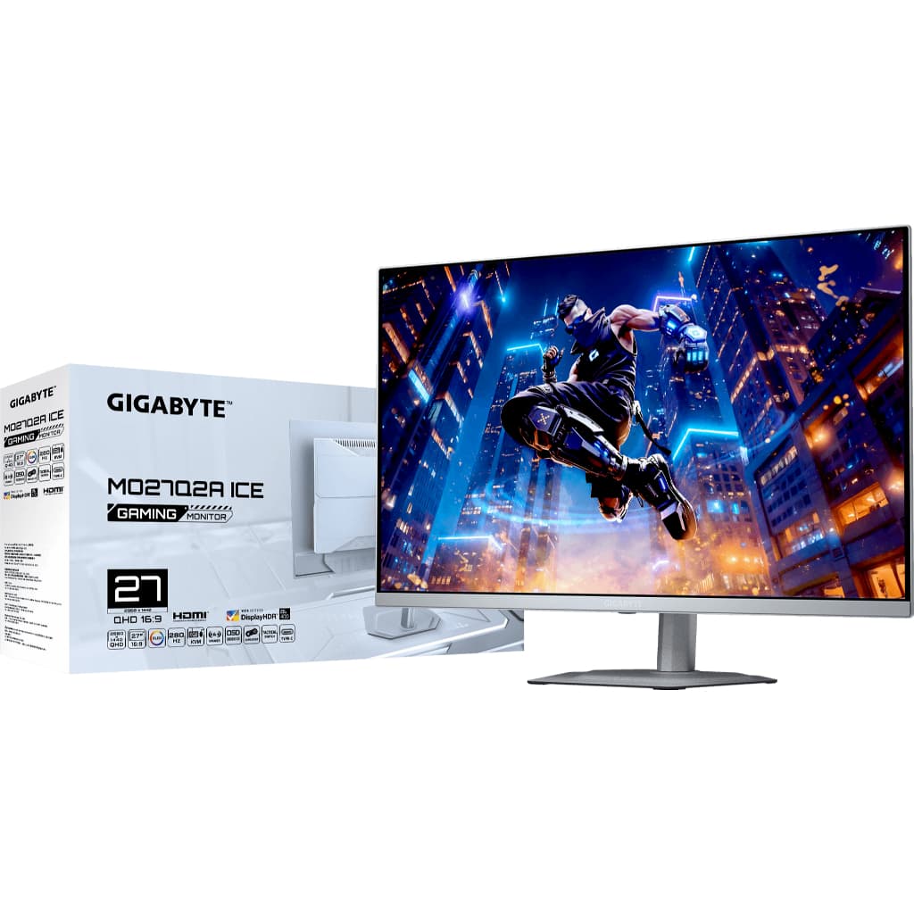 MONITOR GAMER GIGABYTE 27 POLEGADAS QD-OLED QHD 280HZ BRANCO - MO27Q2A ICE GIGABYTE