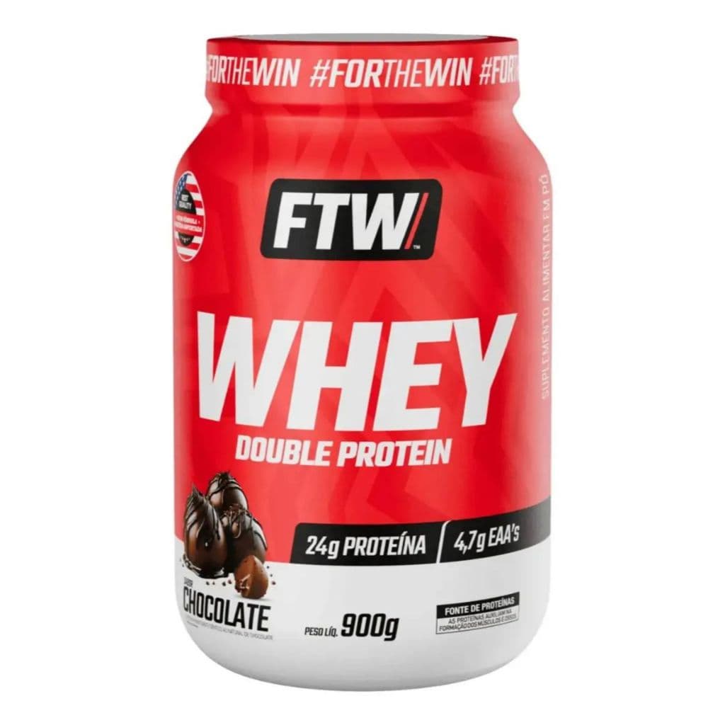 Whey Double Protein 900g Sabor Chocolate -FTW