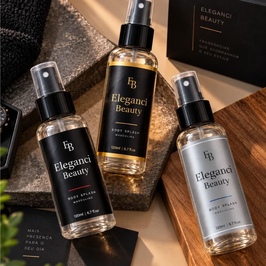 Kit de 3 Body Splash Inspiração em perfume Importado Árabe Fixação longa Amadeirado Masculino Cheiroso