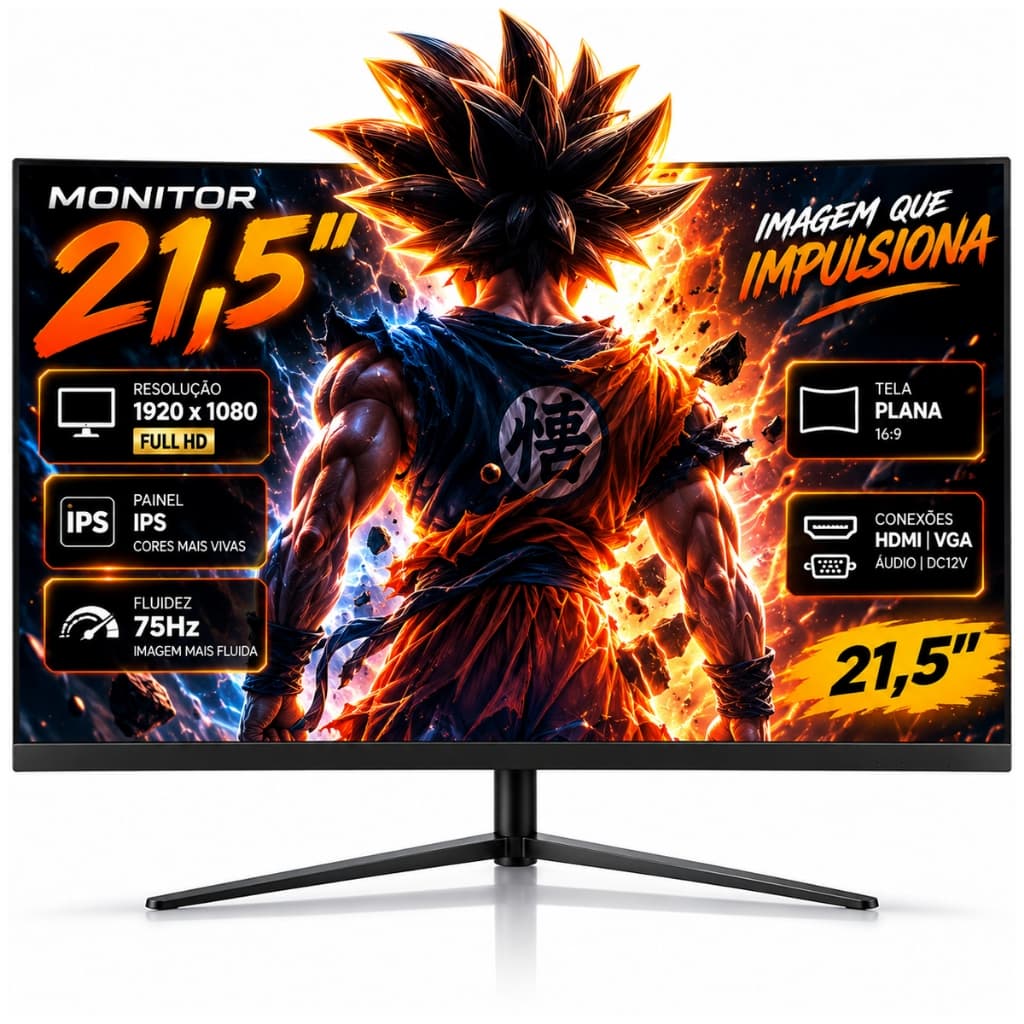 Monitor Gamer Led Lelong 3ms 75 Hz 1920x1080p 1000:1 Tamanhos Variados 17, 19, 21.5 e 24 Polegadas