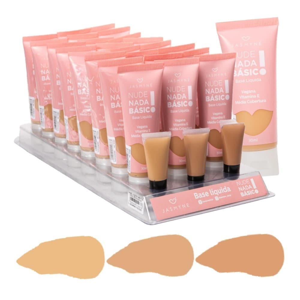 Base Líquida Nude Nada Basic Jasmyne 30ml - Alta Cobertura