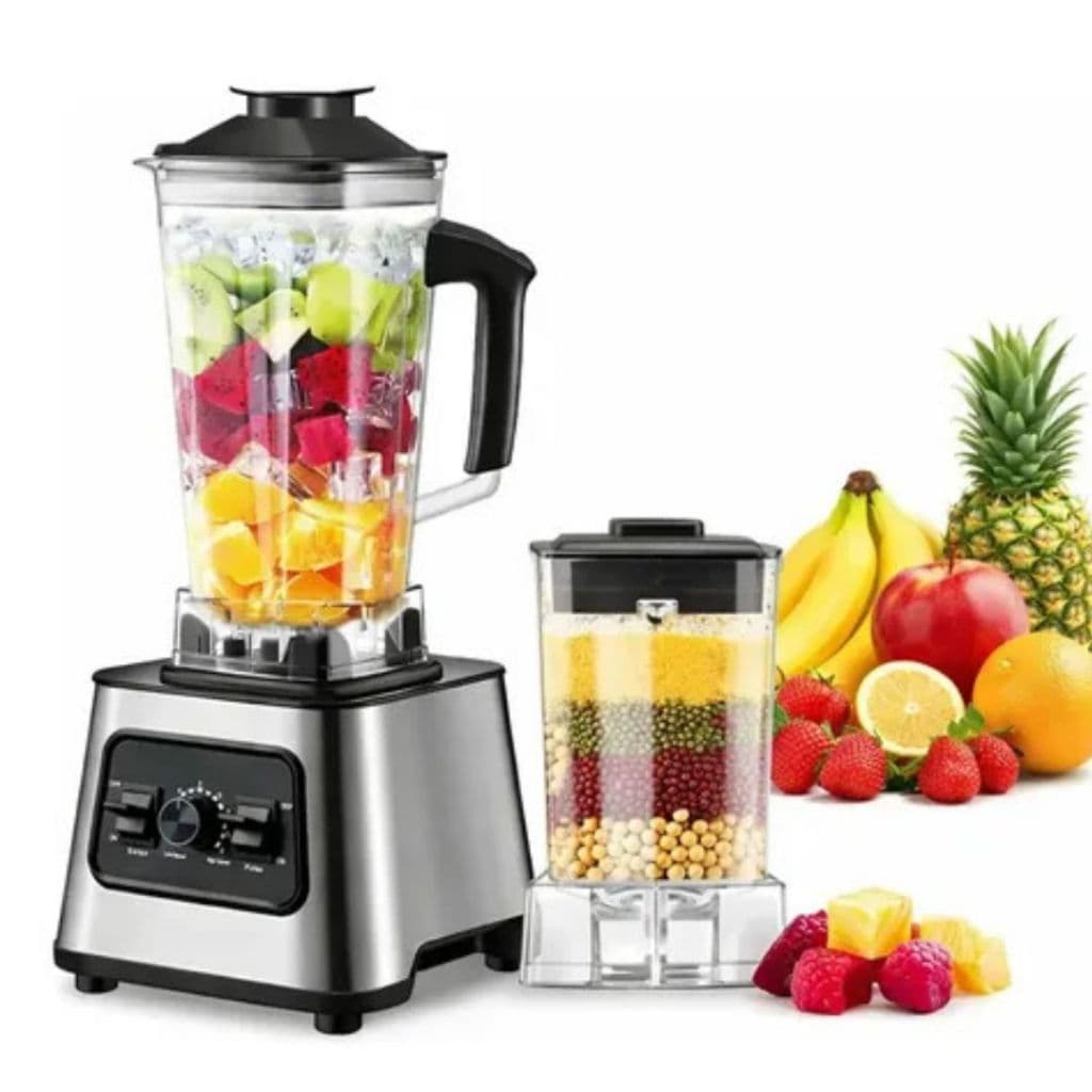 Liquidificador Industrial Potente Bivolt 3L Tritura Gelo Açaí e Moer Café Grãos Secos Com Acessórios