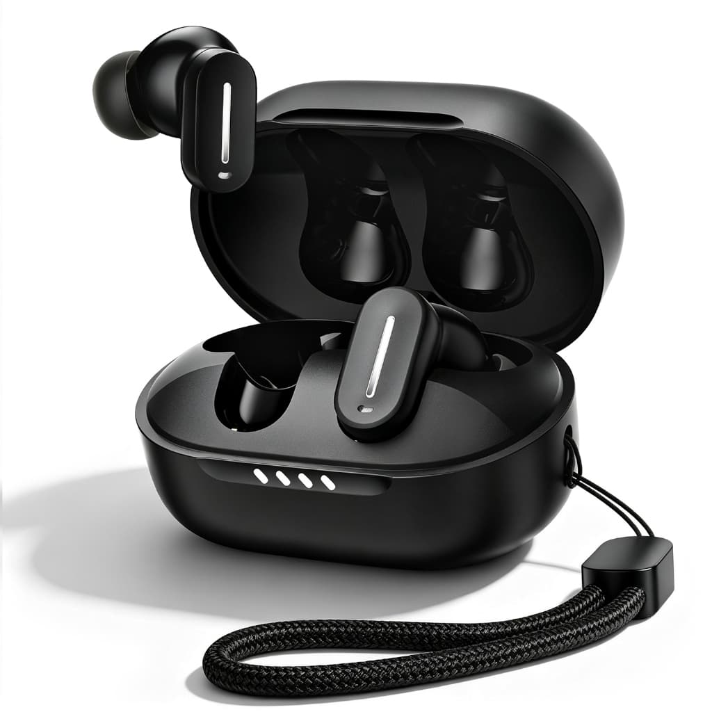 INOVA Fone de Ouvido Bluetooth 6.0 TWS Sem Fio 30H IPX5 com Cordão Alça Portátil Estojo de Carga