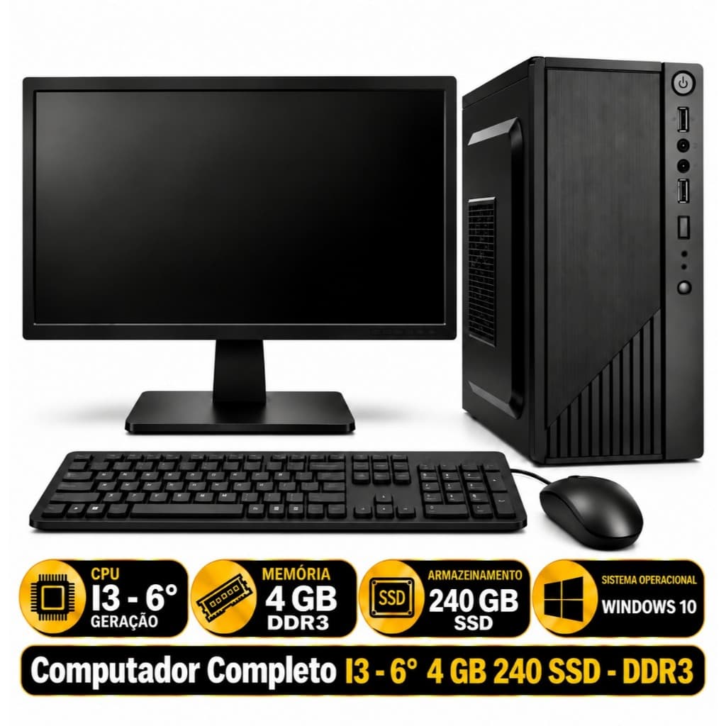 Computador Completo I3 - 6° 4 GB 240 SSD - DDR3