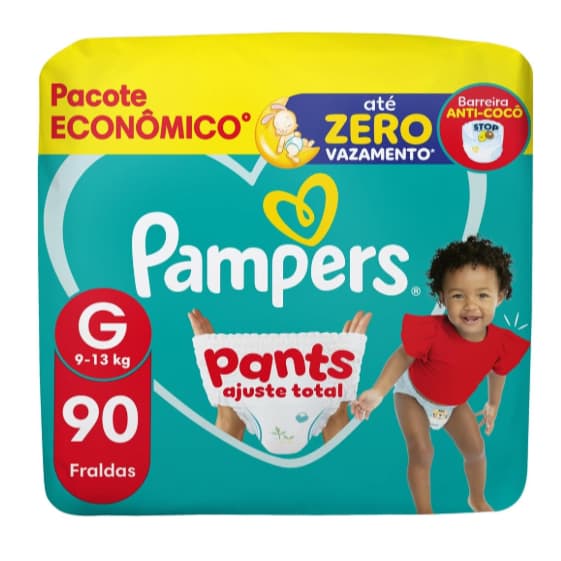 Fraldas descartáveis Pampers ajuste total G Pants 90 unid