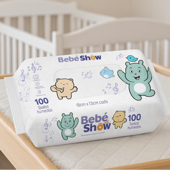 Kit  Pacotes Toalhas Umedecidas Com 100 Folhas - Bebê Show Super Promoção Lenço Umedecido