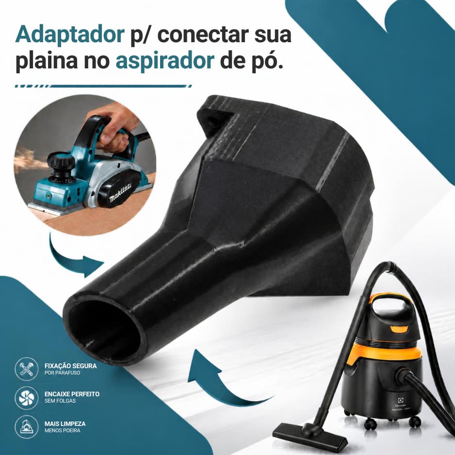 Saida Coletor de pó para plaina Makita M1902 Limpeza Anti Lasca de resíduo Adaptador p/Aspirador pó