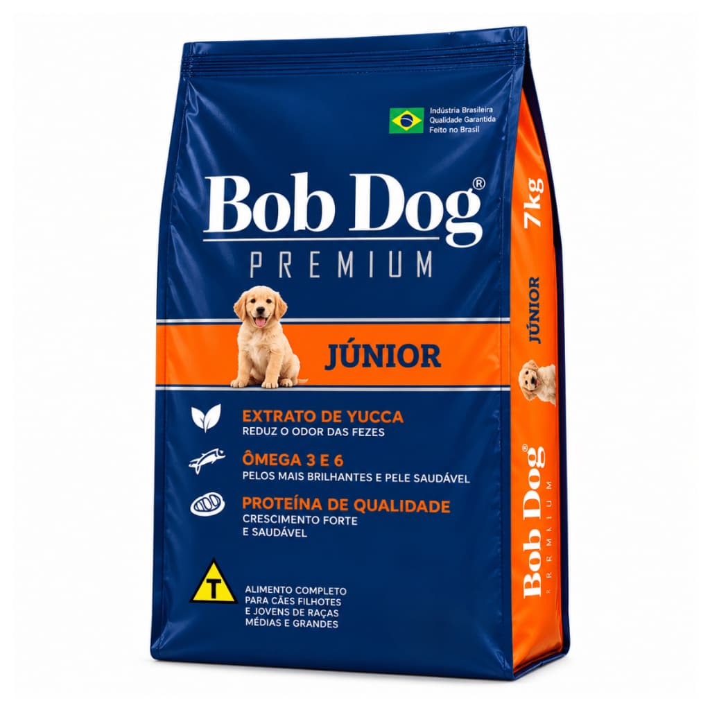 Ração Bob Dog Premium Júnior 15kg 7kg p/ Cachorro Cães Filhotes Raças Médias e Grandes Envio Rápido!
