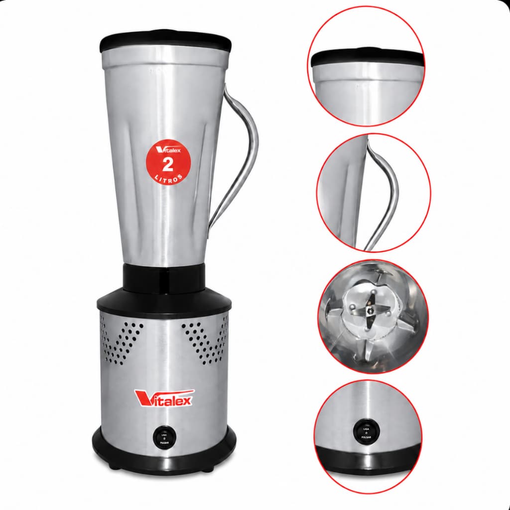 Liquidificador 2 Litros Alta Rotação + Potente Inox Vitalex
