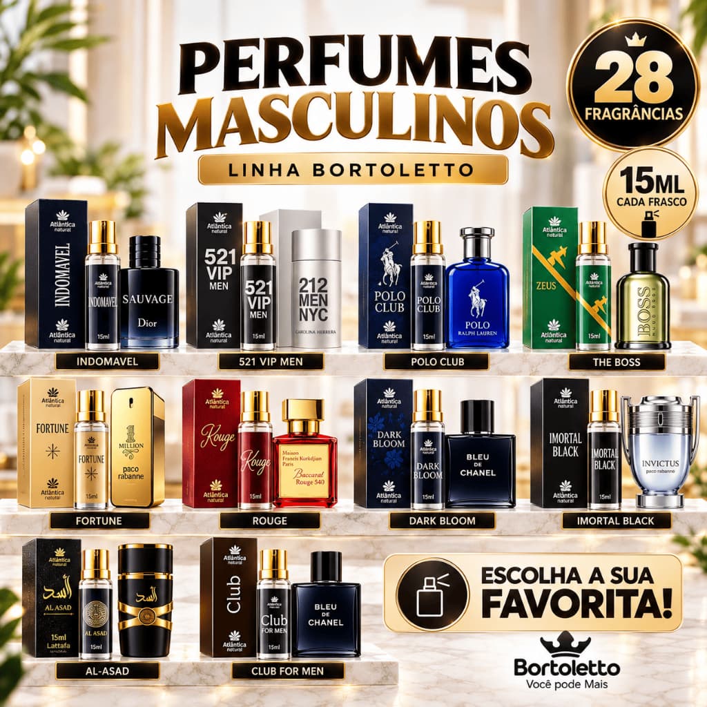 Perfume Masculino Parfum 15ml Bortoletto Fragrância Importada De Bolsa Viagem