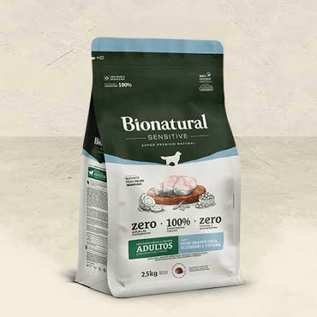Ração Bionatural Sensitive Cães Porte Médio e Grande 2,5kg - Ração para cachorro - Peles Sensiveis