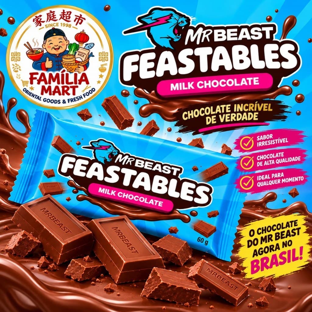 CHOCOLATE IMPORTADO FEASTABLES MILK 60G  进口牛奶巧克力 Feastables 60克