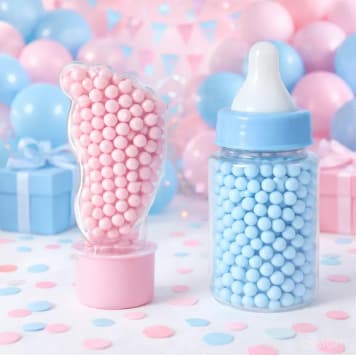 Kit  20 un. Tubete Chá Bebê  - Mini Mamadeira - Tubete Pezinho - Tubete Chá Revelação - Kit Chá Bebê
