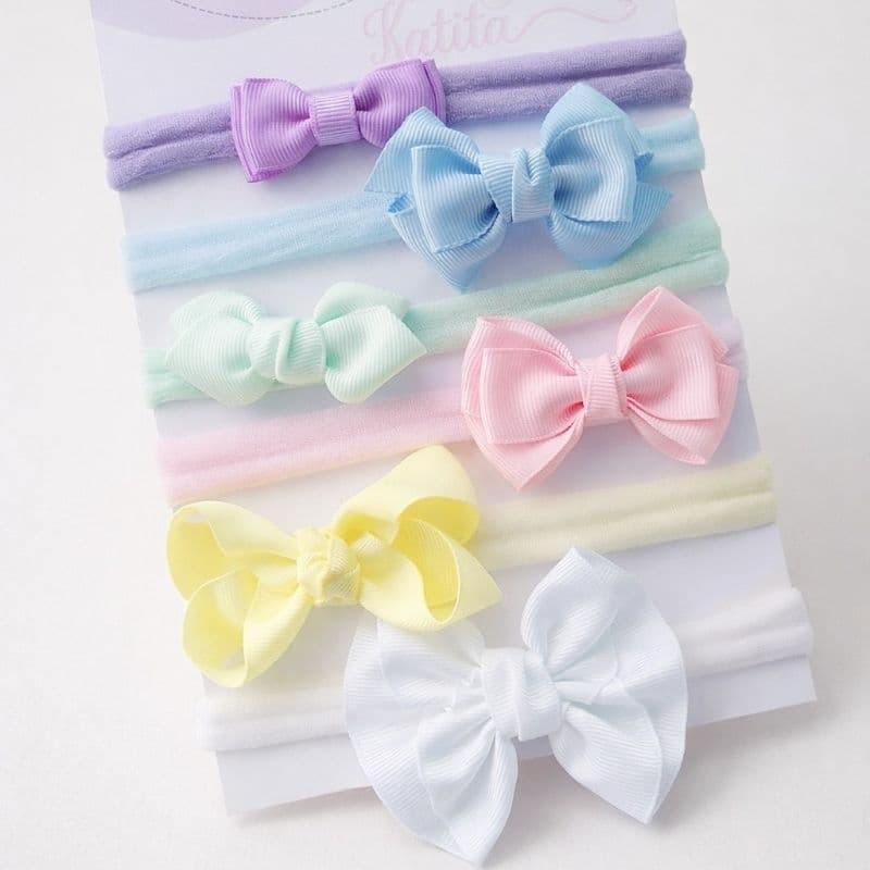 KIT 6 FAIXINHAS DE BEBÊ TIARA DE BEBÊ INFANTIL MENINA RN /ENXOVAL BEBÊ/ SAÍDA MATERNIDADE