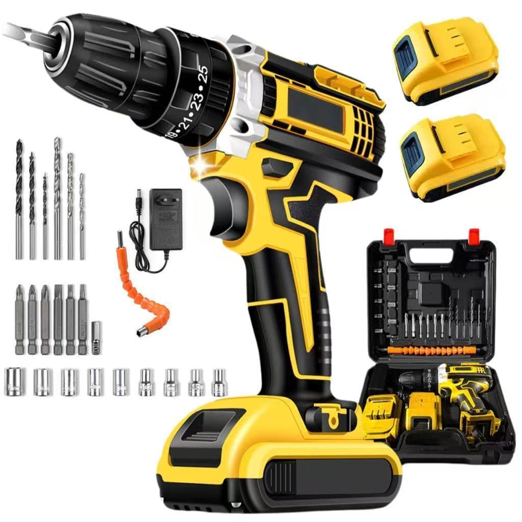Parafusadeira Furadeira 48v 2 Baterias Com Maleta 24 Acessórios Completo