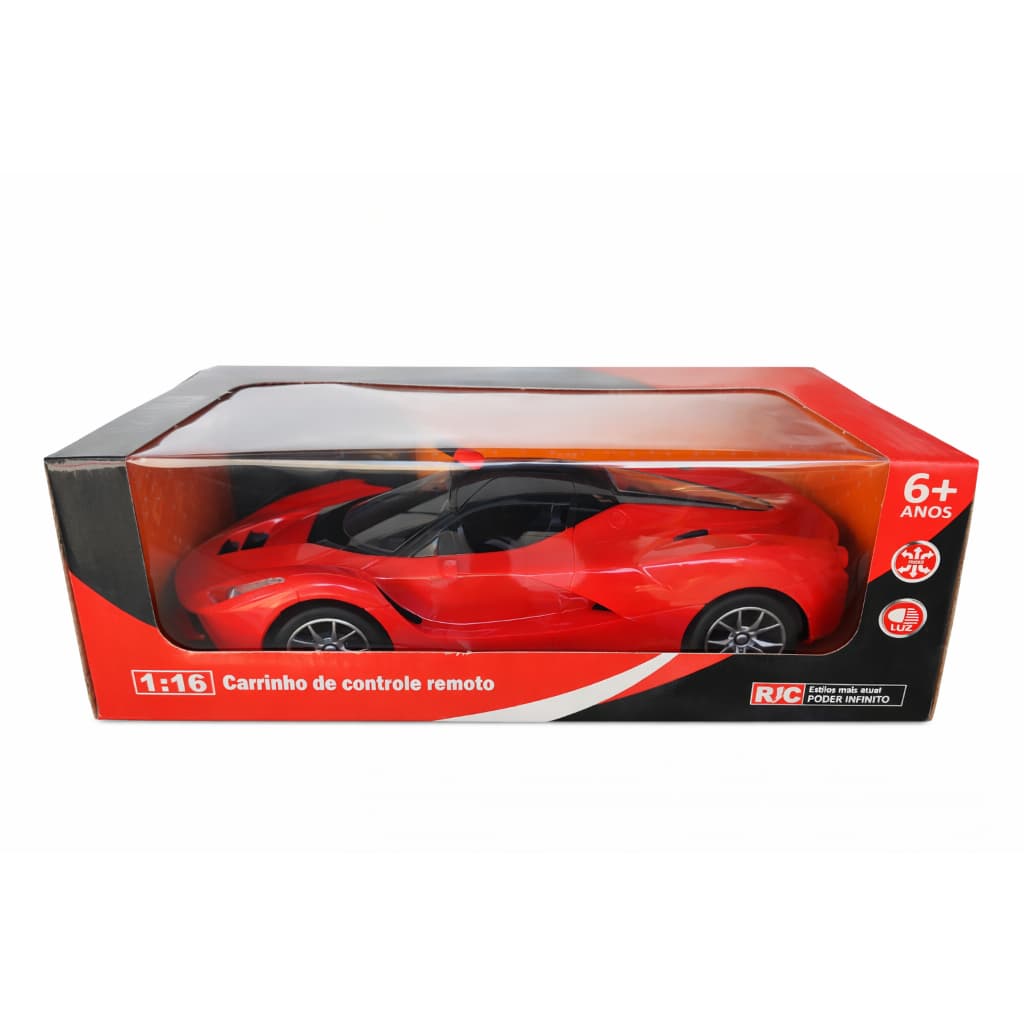 Carrinho Controle Remoto 1:16 Com Luzes Vermelho Importway