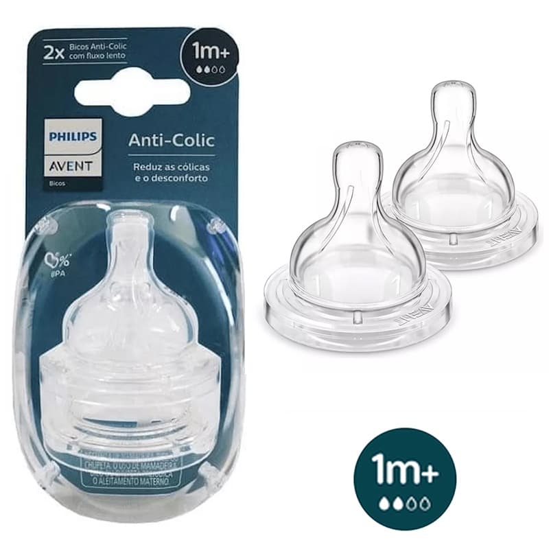 Bico De Mamadeira Classic 1m+ Infantil Bebê 2 Unidades 3.0 Baby Philips Avent