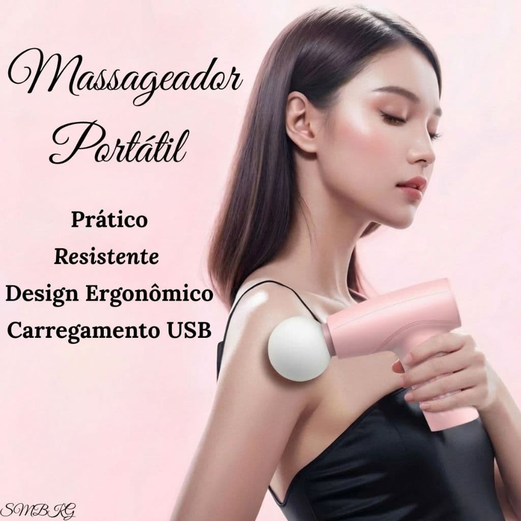 Pistola Massageadora Elétrica Muscular Facial e Corporal – Profissional de Fisioterapia
