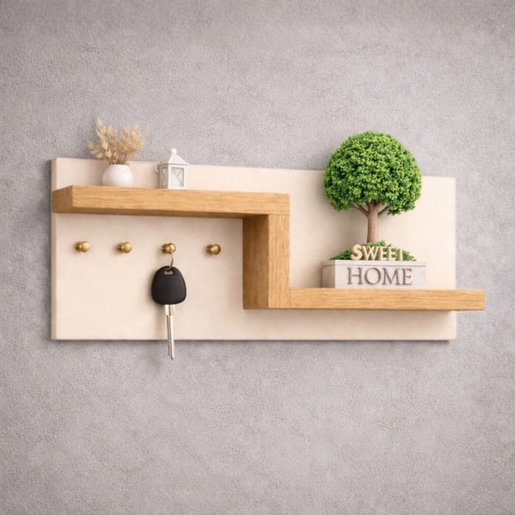 Porta Chaves Organizador Premium Com Prateleira Decorativa Suporte  Para Parede MDF PROMOÇÃO!