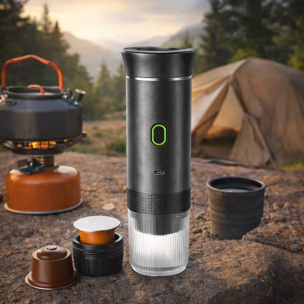 Máquina de Café Expresso Portátil 3 em 1 Elétrica para Cafeteira cápsulas e Café Moído COR CINZA