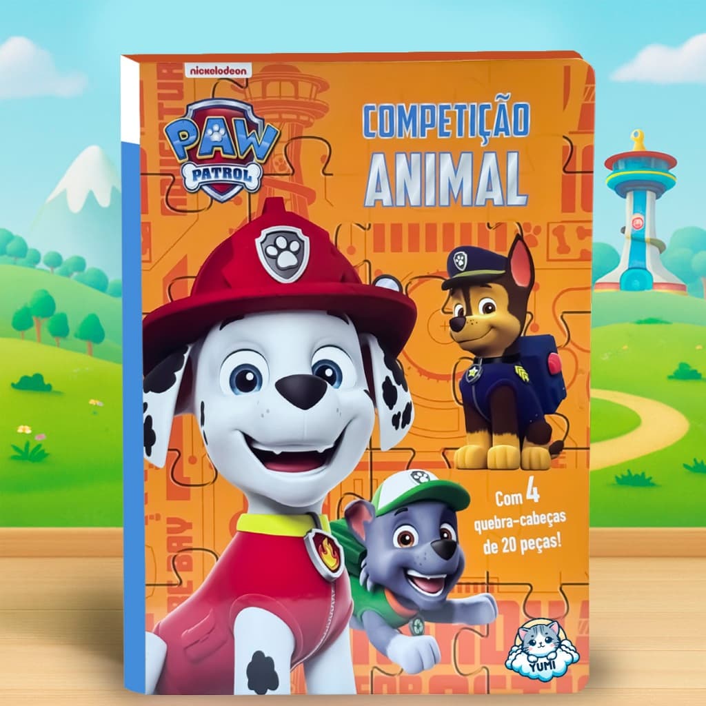 Quebra Cabeça Infantil Patrulha Canina 20 Peças Livro Brinquedo Educativo Criança Presente