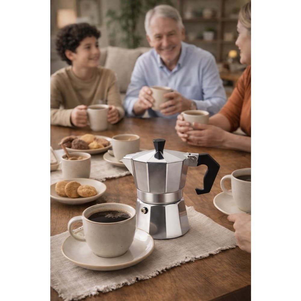 Cafeteira Italiana Inox 3 Xícaras – Preparo Rápido Café Tipo Expresso