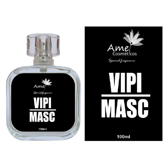 Perfume Vipi Masc Masculino Amei Cosméticos Alta Fixação 33% de Essência Importada EDP
