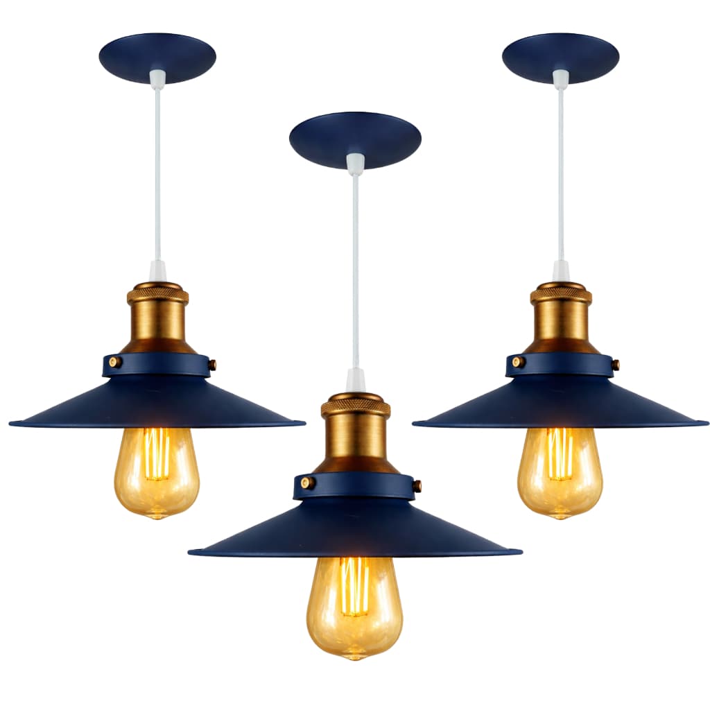 Pendente Kit 3 Nordic 22cm Luz LED Cozinha Mesa Moderna Luxo