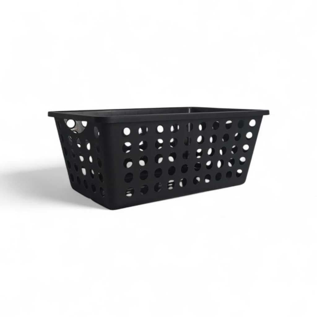 Cesto Organizador 4,3 Litros Kit com 2 Peças Cor Preto Empilhável - Multiuso Cozinha
