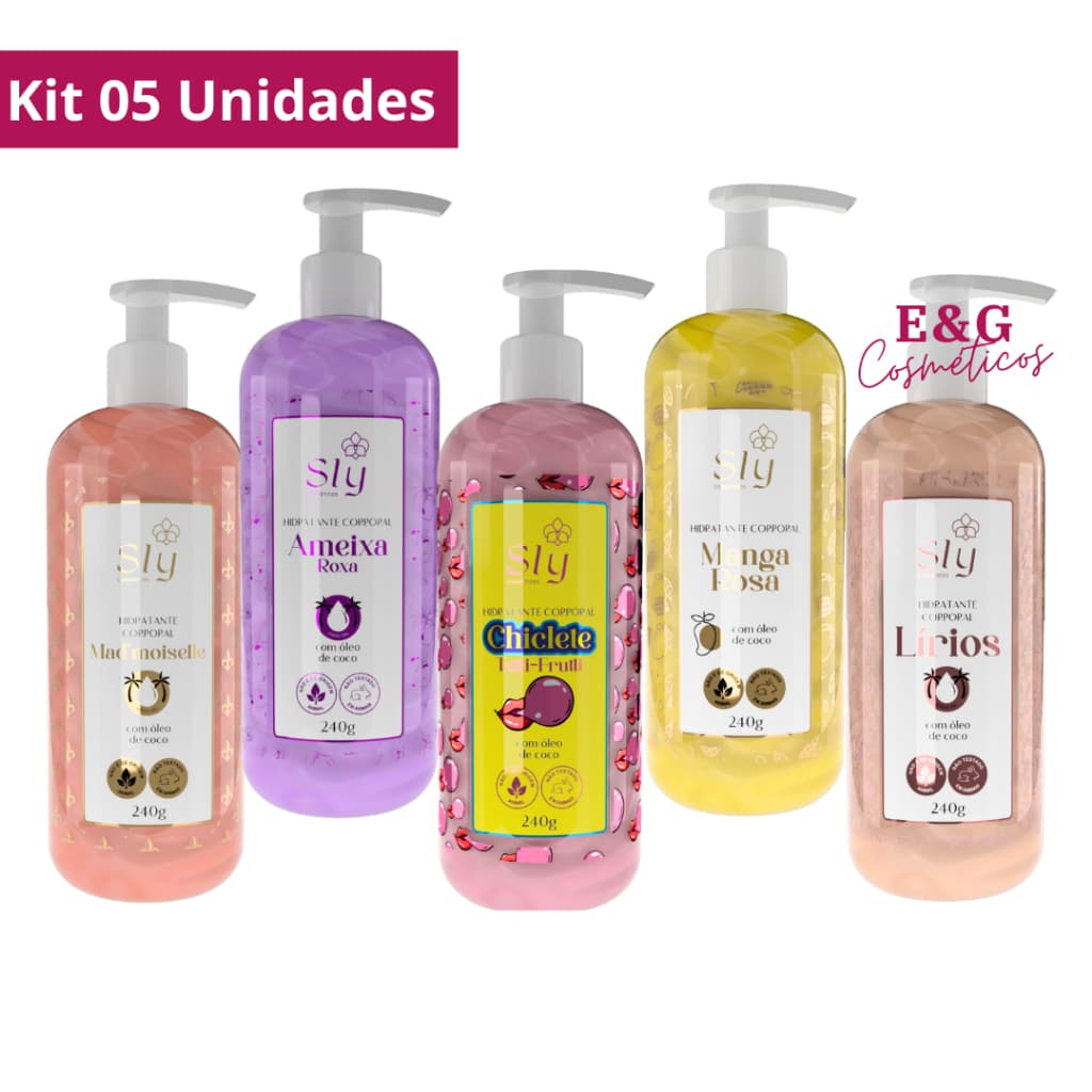 Kit 05 Hidratante Corporal Sly Pure Nature Cosméticos 220g