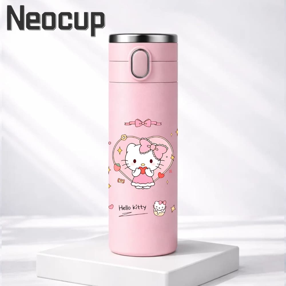 Garrafa Térmica aço inoxidável 304 Disney Sanrio x Hello Kitty Com termômetro digital 420ml