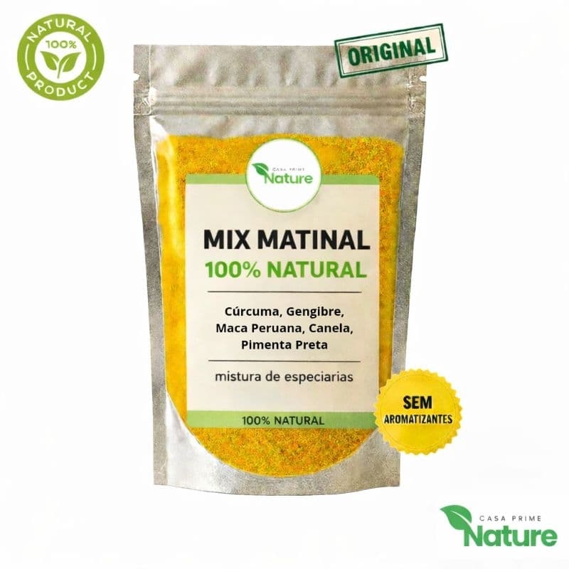 Mix Matinal Natural em Pó com Cúrcuma, Gengibre e Canela – Mistura de Especiarias 100% Natural