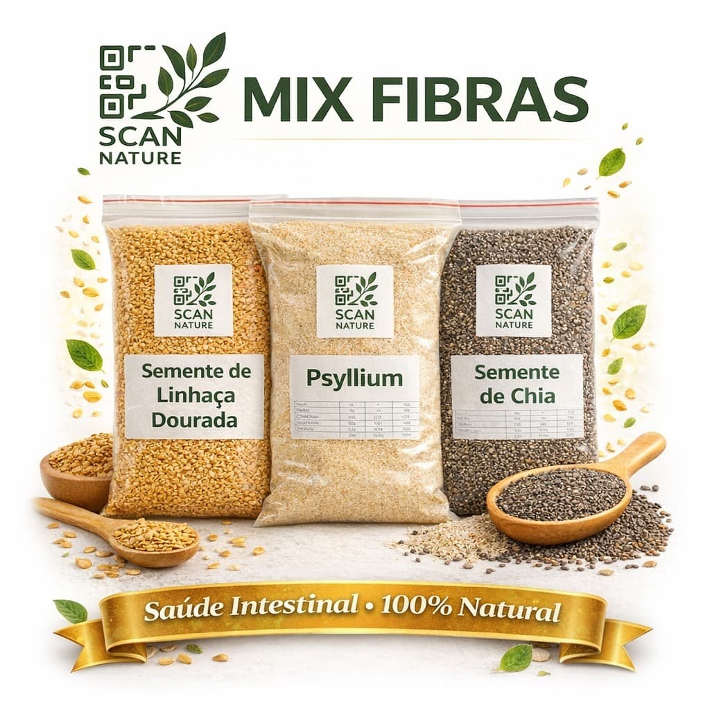 Mix de Sementes Saudáveis | Chia + Psyllium + Linhaça Dourada | 100g Cada