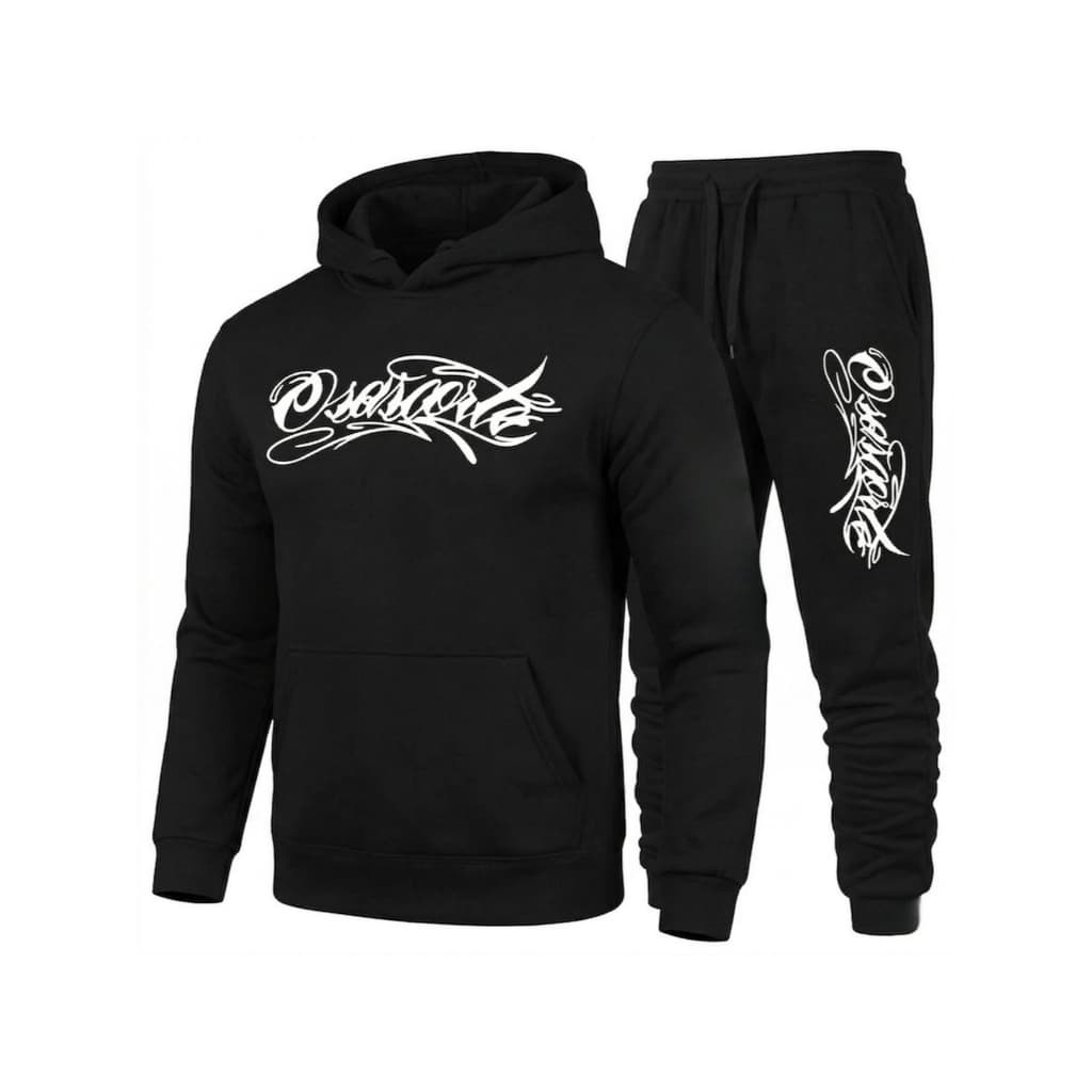 CONJUNTO MOLETOM OSASCORTE  MASCULINO 244 GRAU COELHO RAIVOSO STREETWEAR AGASALHO CANGURU E CALÇA